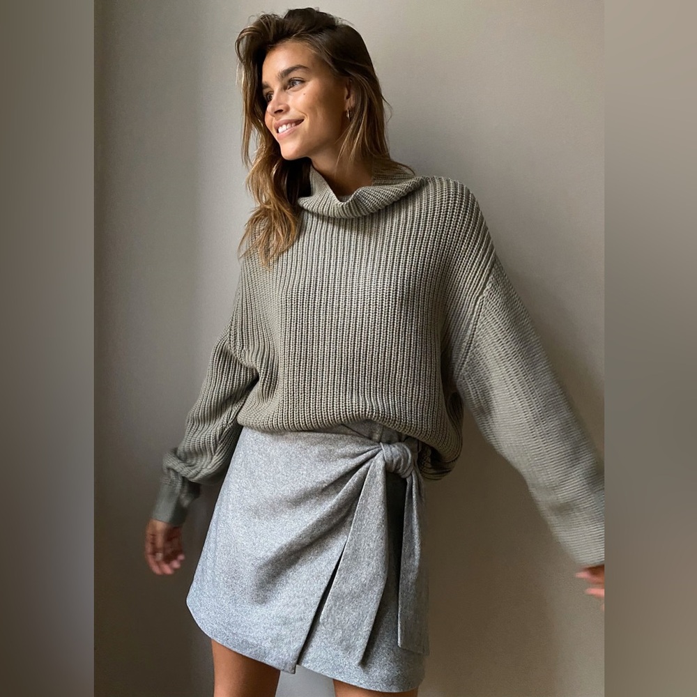 Aritzia Wilfred Wool Blend Tie Skirt